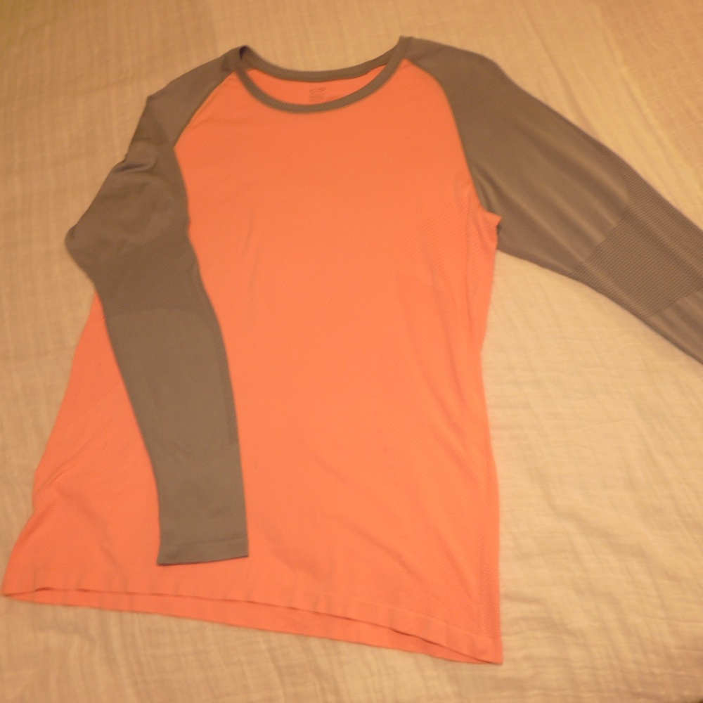 Grey & Peach Champion Long Sleeve DuoDry Top #1021